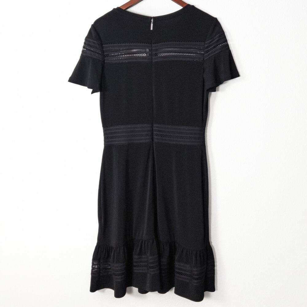 Michael Michael Kors Women’s Black Knit Cocktail Dress Sheer Quiet Luxury Medium - Picture 2 of 10